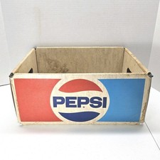 Vintage Original Pepsi- Cola Soda Bottle Crate Reinforced Waxed Cardboard &...