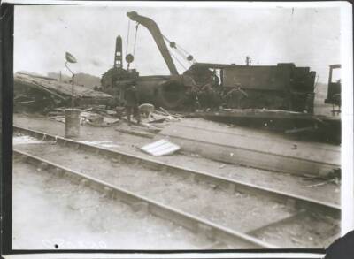 The scene of the wreckage after the Cromer Express crash OLD PHOTO