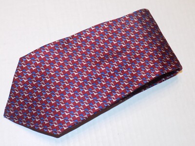 TOM JAMES [ GEOMETRIC/MULTI-COLOR ] men's tie 100% Silk  Made in USA
