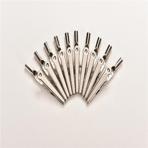10X Stainless Steel Alligator Crocodile Clips Test Cables Leads Screw Fix 5 ZP - Picture 4 of 9