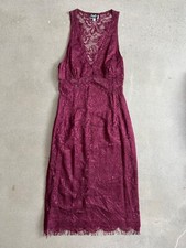 D&G Dolce and Gabbana 90’s Plum/Merlot Lace BodyCon Sleeveless Dress Size 42 VTG