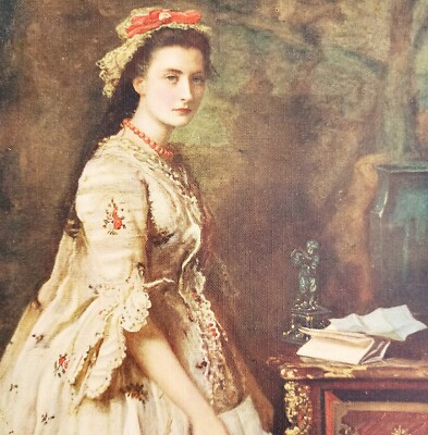 1915 Stella Portrait Art Plate Linen Print Sir John Everett Millais DWWW12