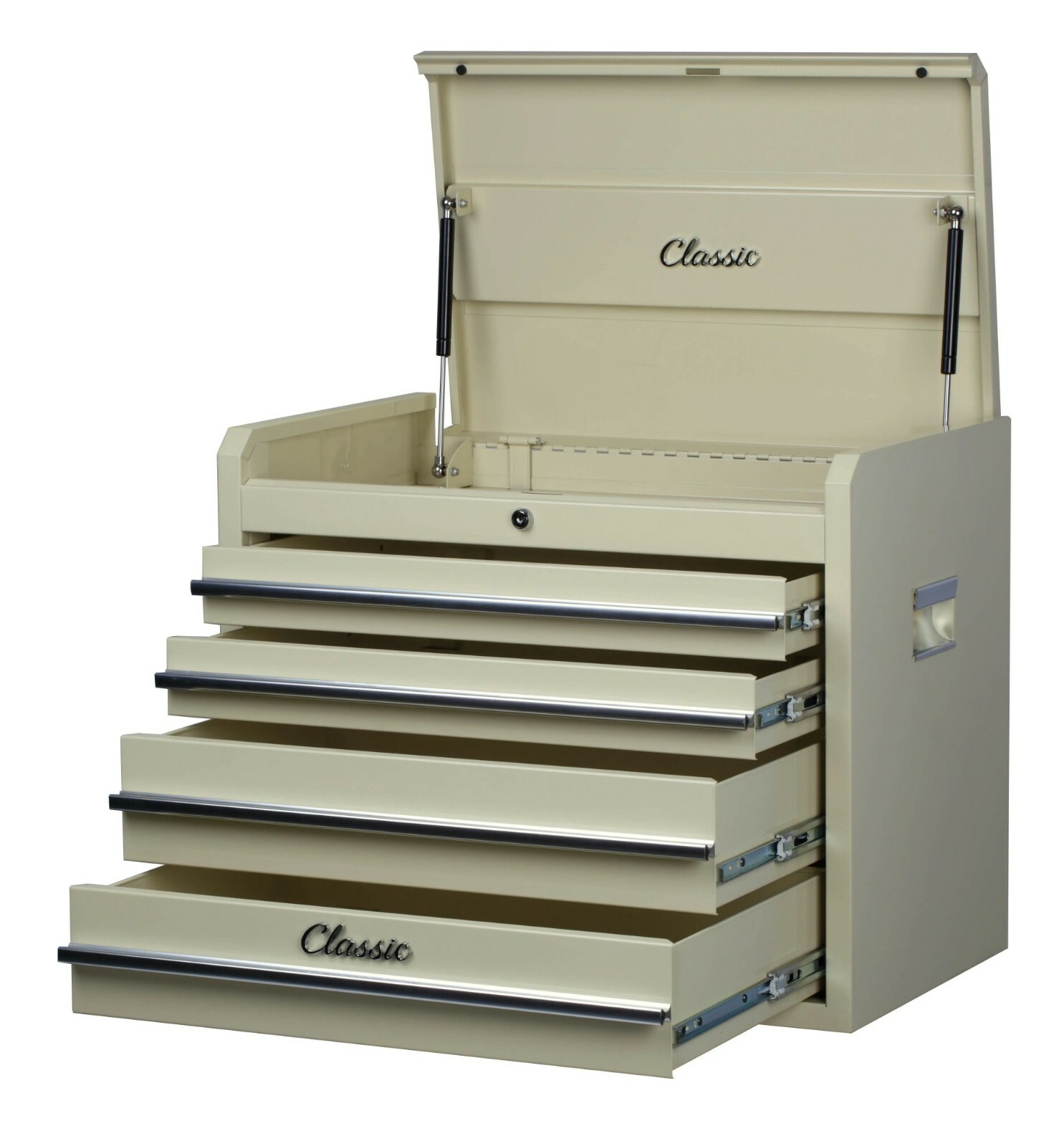 Hilka Cl4dc 4 Drawer Classic Chest, 66.1Cm(W) X40.5cm(D) X53.2cm(H), Beige - Image 2