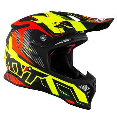 KYT Sky Hawk Digger Matt Yellow/Orange MX Helmet ACU Gold