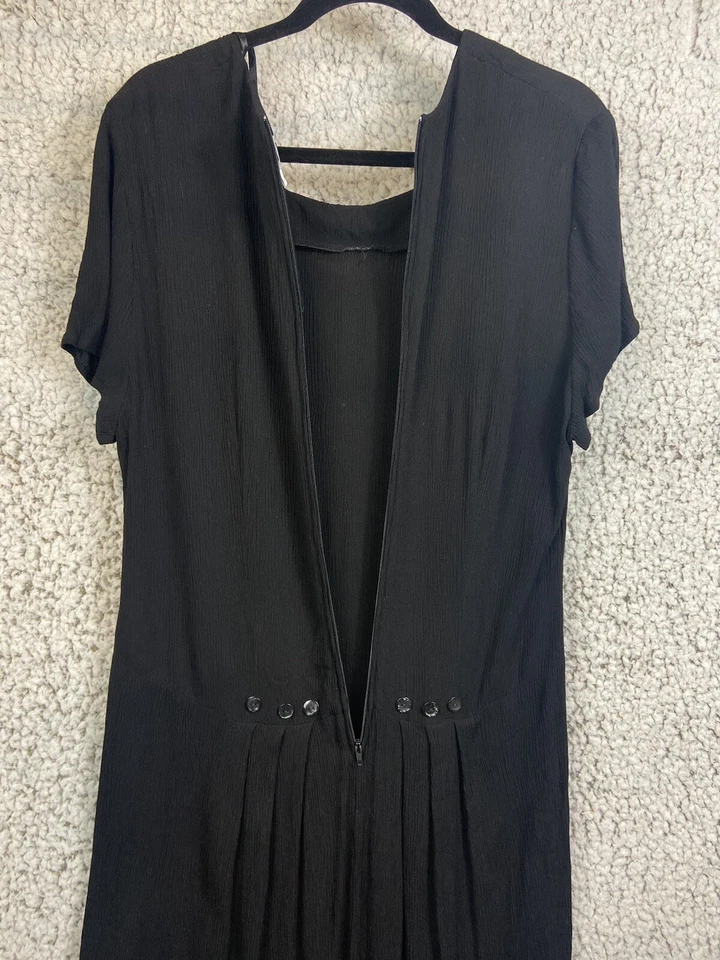 Coco Bianco Black short sleeve zipper back close long pencil dress size 18 - Image 4 of 4