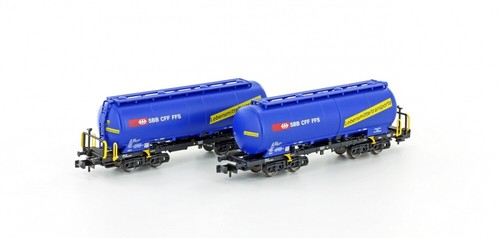 Hobbytrain N 23485 2tlg. Silowagen Uacs SBB blau "Lebensmittel" Ep.VI, NEUHEIT | Zustand: Neu