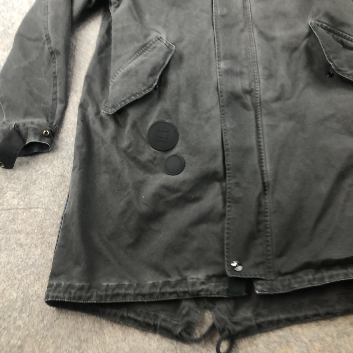 G Star Raw Jacket Mens Small Gray Submarine Hooded Parka Full Zip 