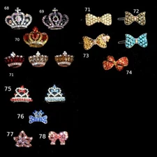 Puppy Bows ~ LARGE DOGS rhinestone tiara crown styles 68-78 barrette pink or