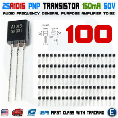 100PCS 2SA1015 2SA1015-GR A1015-GR Transistor PNP TOSHIBA TO-92 150mA 50V USA