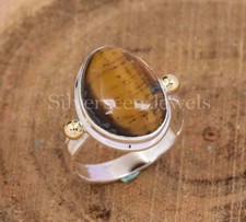 Natural Tiger Eye Ring, 925 Sterling Silver Ring, Designer Ring, Gift For Her