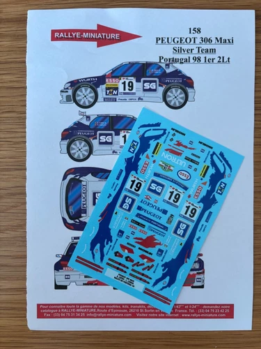 DECALS 1/43 PEUGEOT 306 LOPES RALLYE DE PORTUGAL 1998 WRC RALLY