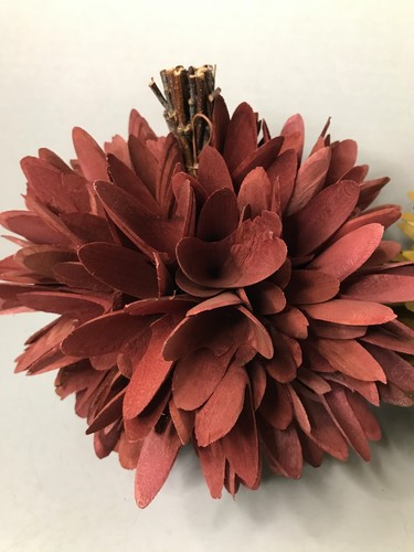 Handmade Hanging Wood Mum Flower Fall Colors/Decor - Picture 2 of 5