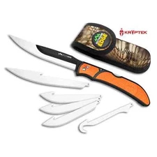 Outdoor Edge Razor Bone Orange Replaceable Blade Folding Knife with 6 Blades
