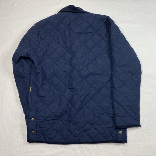 Manos Arngetinas Womens Jacket sz XL Blue Quilted Corduroy Collar Barn Coat - Picture 20 of 24