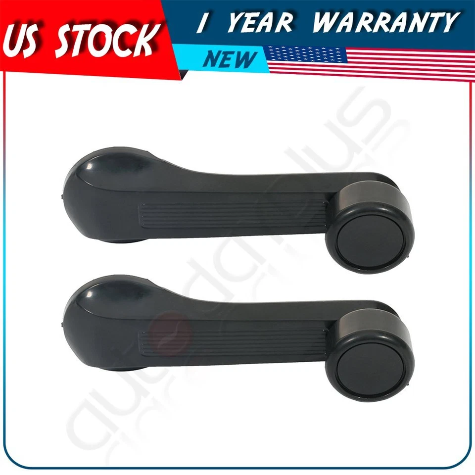 Set/2 Manual Window Winder Crank Door Handle Knob For 1984-2000 Honda Civic - Image 3 of 4