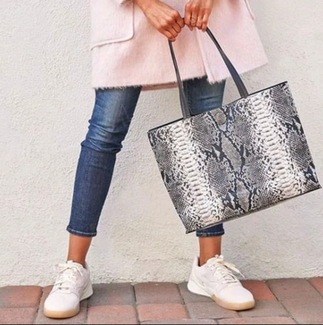 Summer and rose faux snakeskin tote clearance
