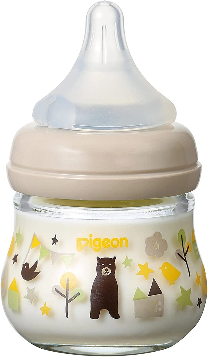 Pigeon Breastfeeding Baby Bottle Heat resistant Glass Bear 80ml