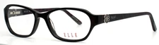 ELLE EL13372 BK Black Womens Semi Cat Eye Full Rim Eyeglasses 52-16-135 B:34