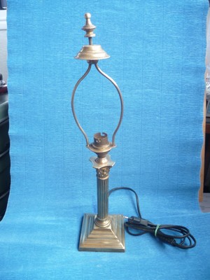 Pied De Lampe Colonne Corinthienne Antique En Bronze Debut Xxeme Ebay