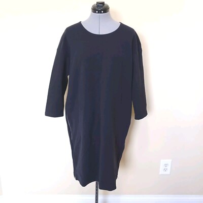 JAMES PERSE Los Angeles Women's Black Zip Sides Casual Everyday Soft Dress 4