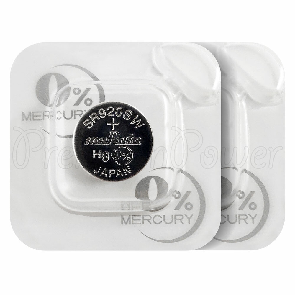 2 X Murata 371 Batterie SR920SW Argento Ossido 1.55V 370 V371 SR69 per Orologi