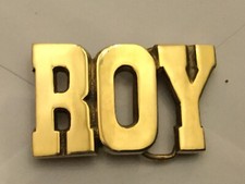 Name Retro Hippie Western Cowboy Brass 1970s NOS Vintage Belt Buckle BOLD ROY