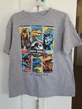 Boys Jurassic World T-Shirt size LG and Long-Sleeve T-Rex Pajamas XL 14-16 .