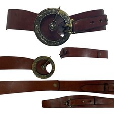 Vintage 60s 70s ETIENNE AIGNER Womens XS S 26" Handmade Leather Belt Wide RARE