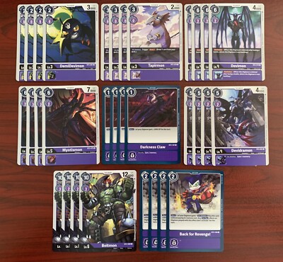 DIGIMON CARD GAME VER.1.0 BT01-03 ENG TAPIRMON DEVIMON UNCOMMON U PURPLE PLAYSET