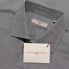 Luciano Barbera NWT Casual Button Down Shirt Size L in Gray Melange 100 Cotton