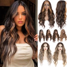 Women Long Short Hair Full Wig Natural Curly Wavy Straight Wigs Ombre Balayage