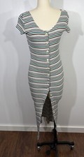 Vintage Dress 1990s 100% Cotton Bodycon USA Made XS