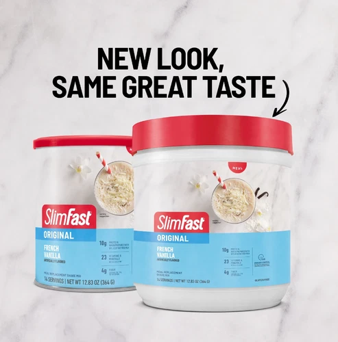 SlimFast Original Meal Replacement Shake Powder, French Vanilla, 12.83 oz