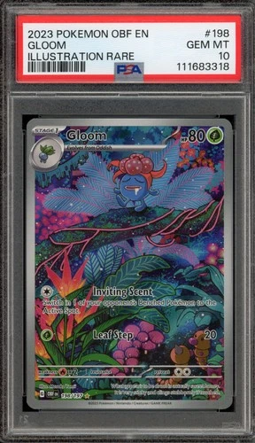 Pokemon Gloom Obsidian Flames Illustration Rare #198 PSA 10 Gem Mint