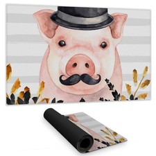 Begin Home Decor C1DM1424EDHW5O 14 x 24 in. Gray Farm Animals Desk Mat - Smal...