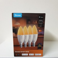 NEW GOVEE H600C 4-Pack Wi-Fi Smart E14 5W 450LM LED RGBWW Bulb In White- Z03