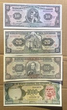 Ecuador 10 ( 1975), 20 (1973), 100(1980), 1000 (1982) Sucre Lot 4 Notes UNC “82”