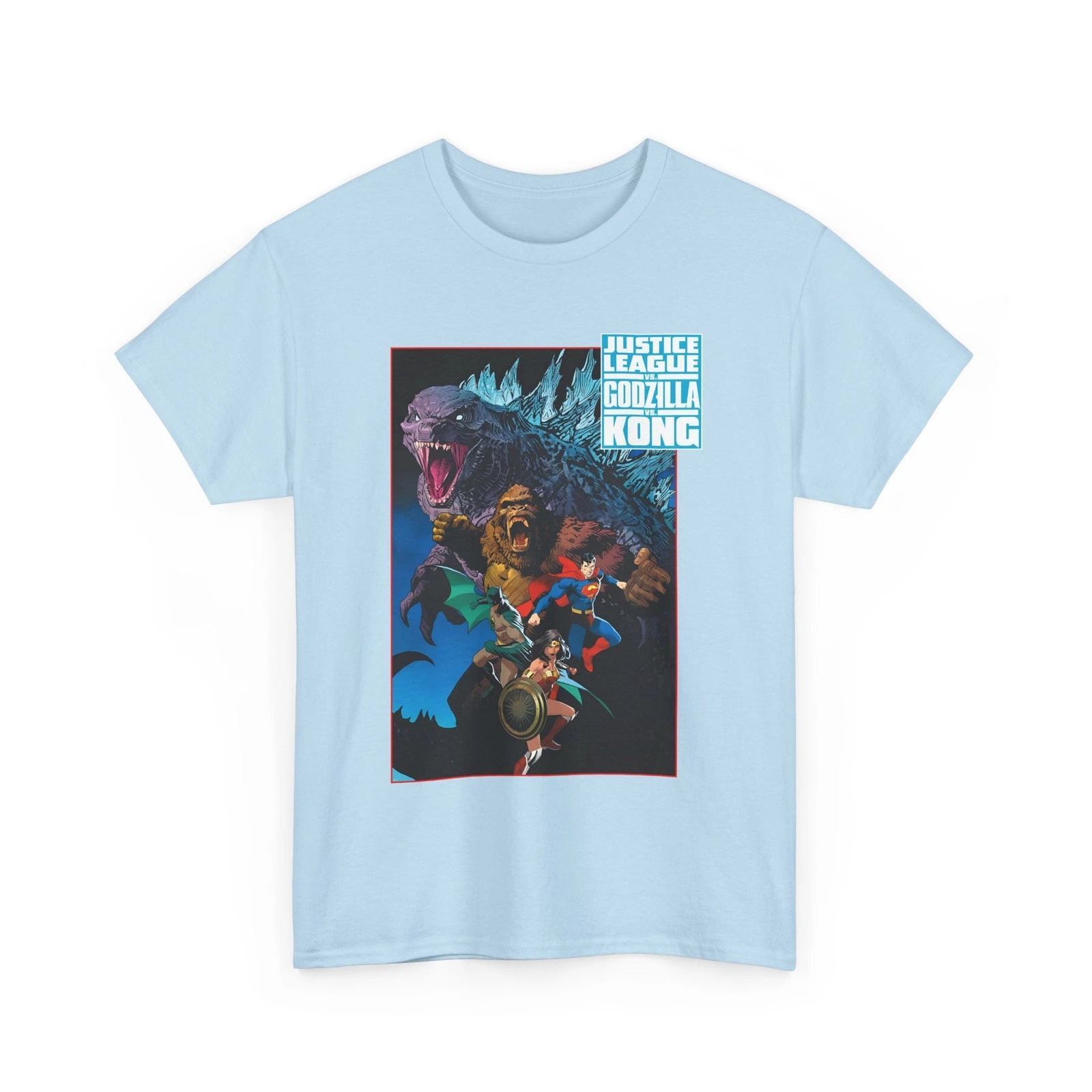 Justice League Vs god zilla Vs Kong T-Shirt - Dan Mora Art - Superman - DC Comics