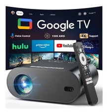 GooDee 4K UHD Smart Projector with Google TV Voice Control, WiFi Bluetooth NEW
