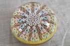 Vintage Perthshire Millefiori Paperweight Spoke, Twist Yellow, Multicoloured