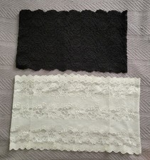 New Lot 2 women's strapless lace tube bandeau chest coverage black white M L
