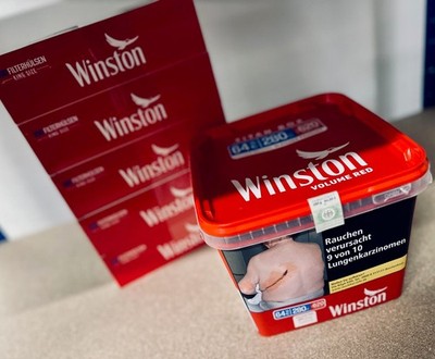1 x Eimer Winston Red Titan 250 Gramm  & 1.000 Winston Kingsize Hülsen