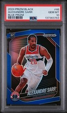 2024 PRIZM BLACK ALEXANDRE SARR BLUE PRIZM! PSA 10! RC! /199! POP 8! WIZARDS!