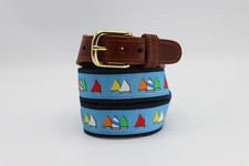 Rainbow Fleet Light Blue Leather Tab Belt - Classic Me