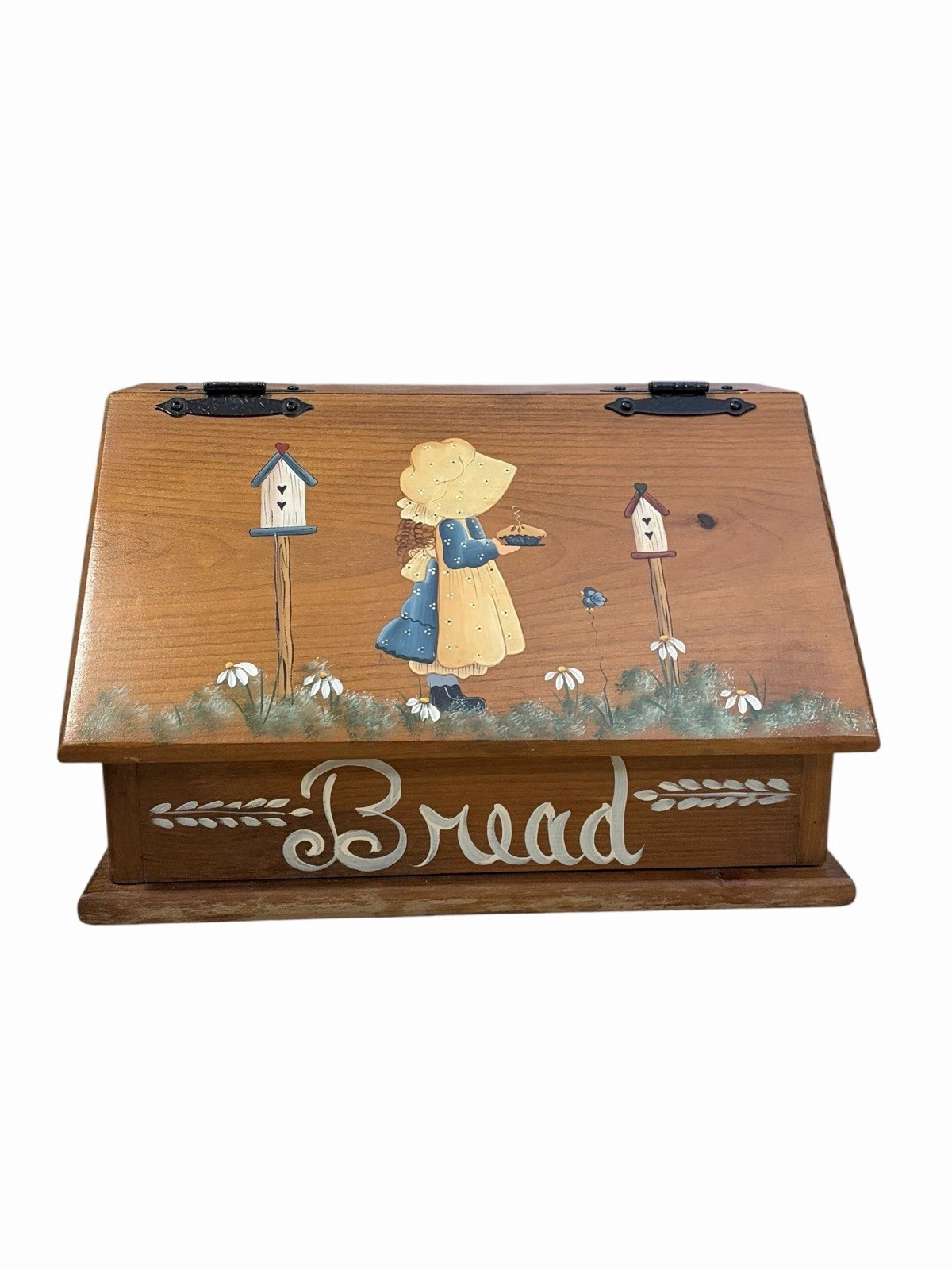 VTG 70s Storybook Folk Art Wood Bread Box Prairie Sunbonnet Girl RARE
Opens in a new window or tab