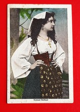 1953 cart. cost. sicilians with stamp it. at work lire 35 castelmola - switzerland