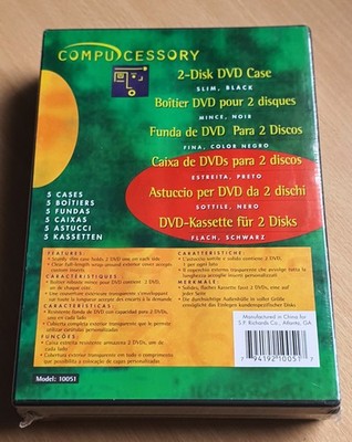 Compucessory 2 Disk Slim 5mm DVD Hülle 5er Pack Schwarz 10051