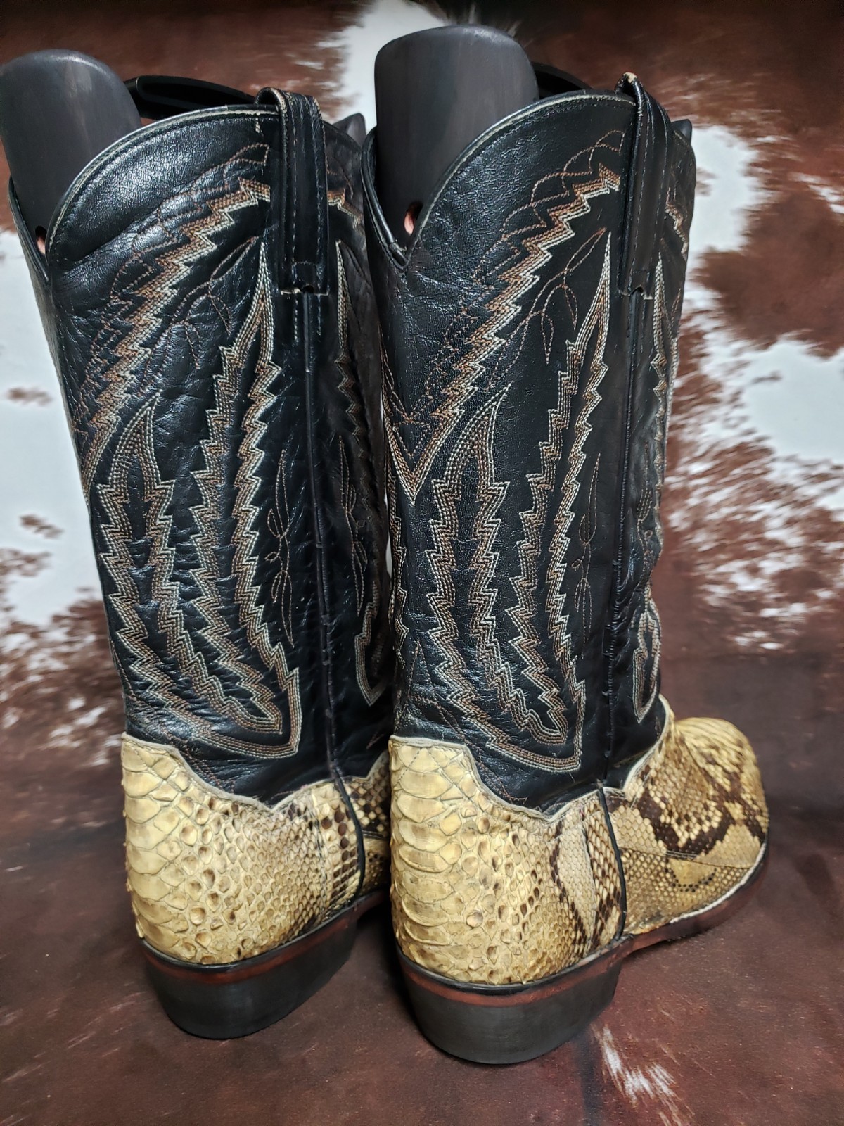 Dan Post Vintage Natural Python Snake Western Cow… - image 3