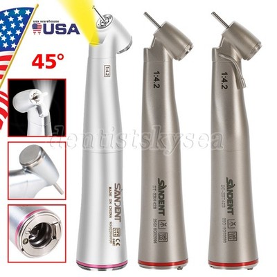 Dental Electric Handpiece 1:4.2 Contra Angle 45 Degree Surgical Fiber Optic LED