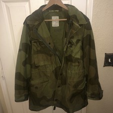 Military VTG Old Norwegian 46-48 N Combat Field Camo Jacket M-L Army Norway 70s